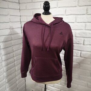 Reebok Ladies Size Small Burgundy Fleece Lined Drawstring Hoodie